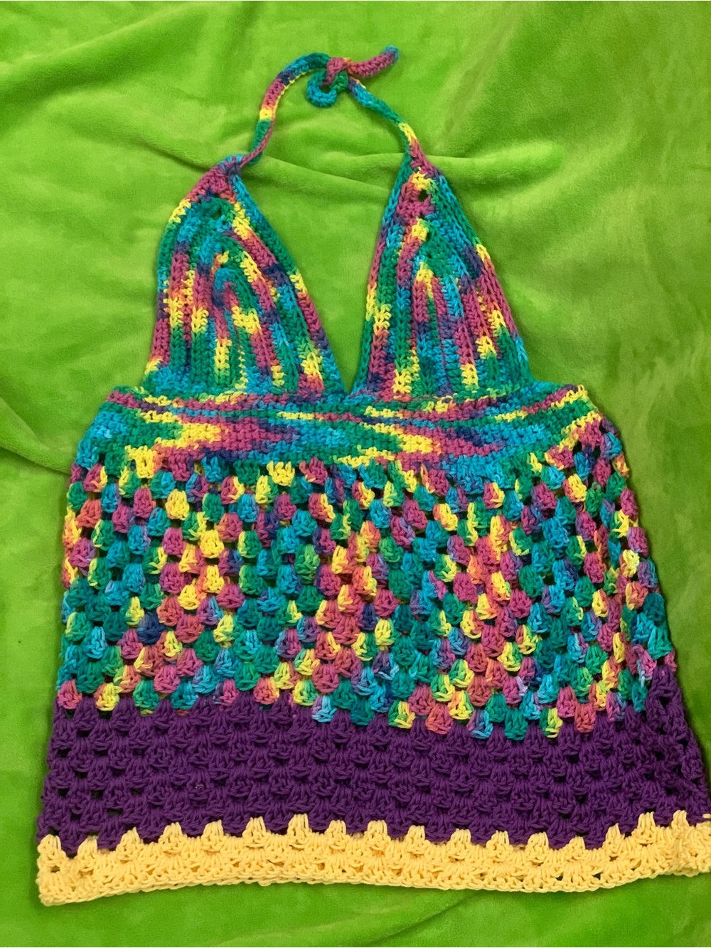 Colorful Crochet Halter Tank Top — Rainbow Crochet